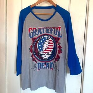 SOLD Grateful Dead mean Large 3/4 sleeve shirt used